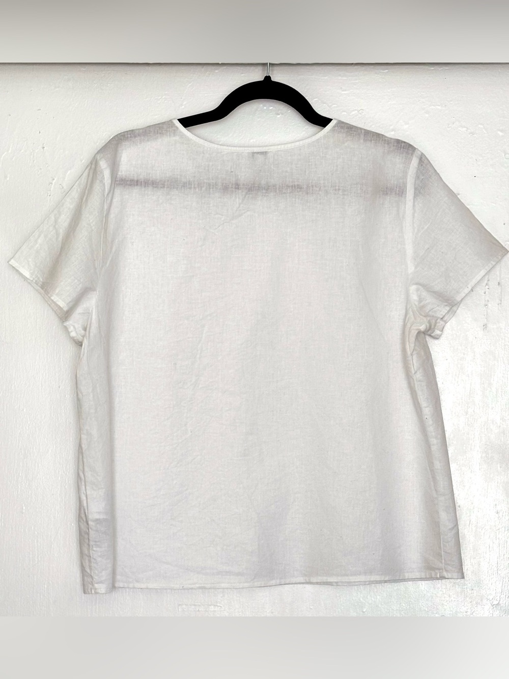 J.Crew Linen-Blend Button-Shoulder Shirt White Size Large - Picture 3 of 7